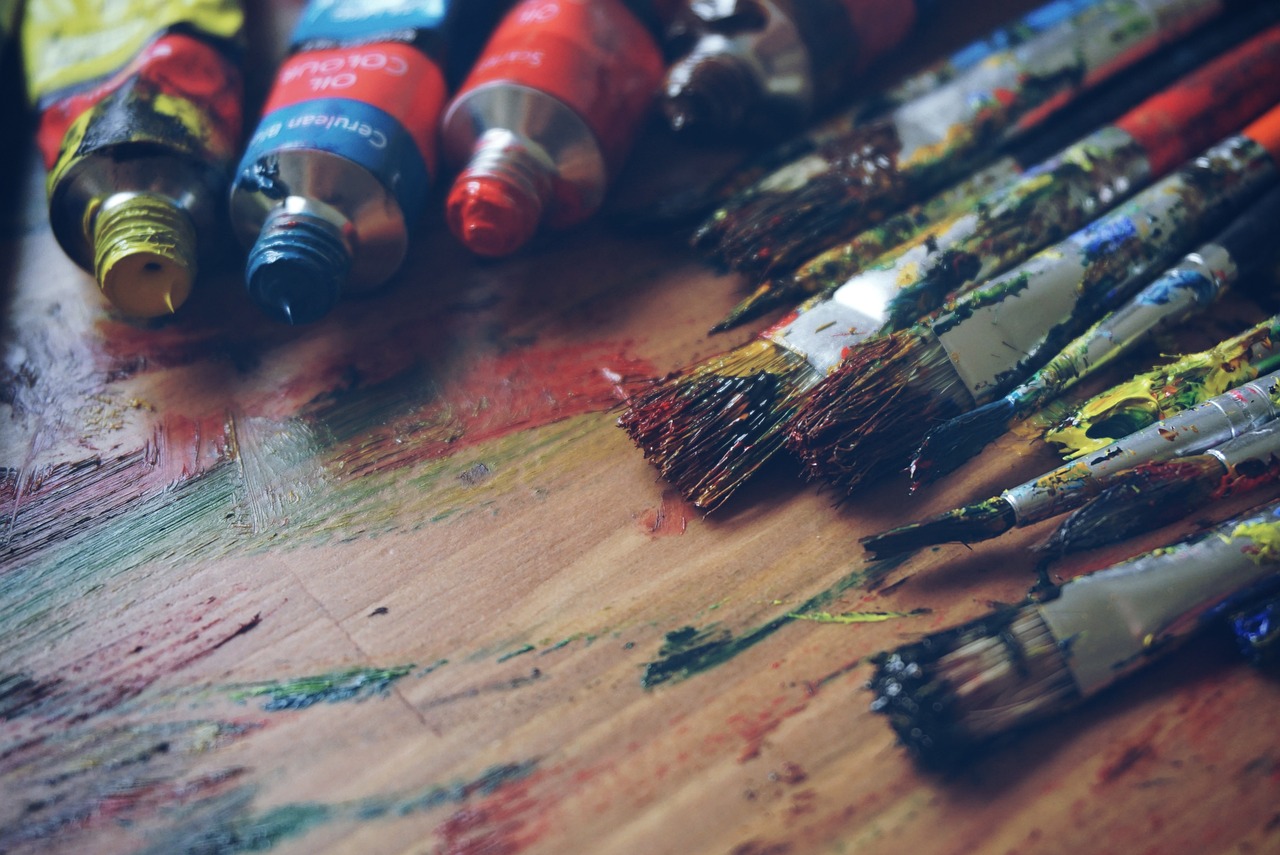 colourful art supplies